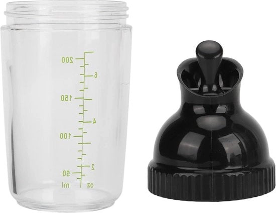 Shaker per insalata 200 ml BPA-free - Prevenire la fuoriuscita - Contenitore per insalata con coperchio per cucina (Nero)