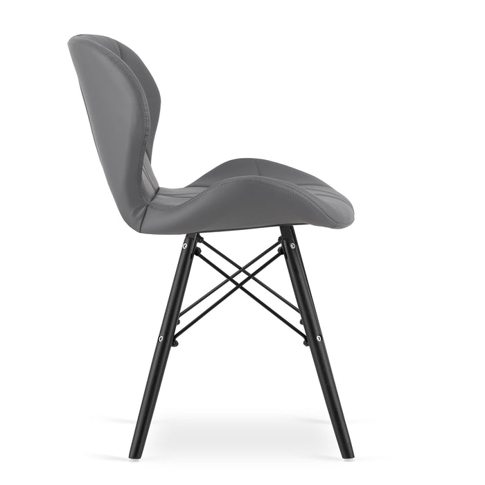 Sedia VALORA WAKO - Design ergonomico moderno, ecopelle grigia x 4