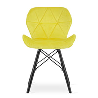 Sedia in velluto Valora WAKO con gambe gialle e nere per sala da pranzo x4