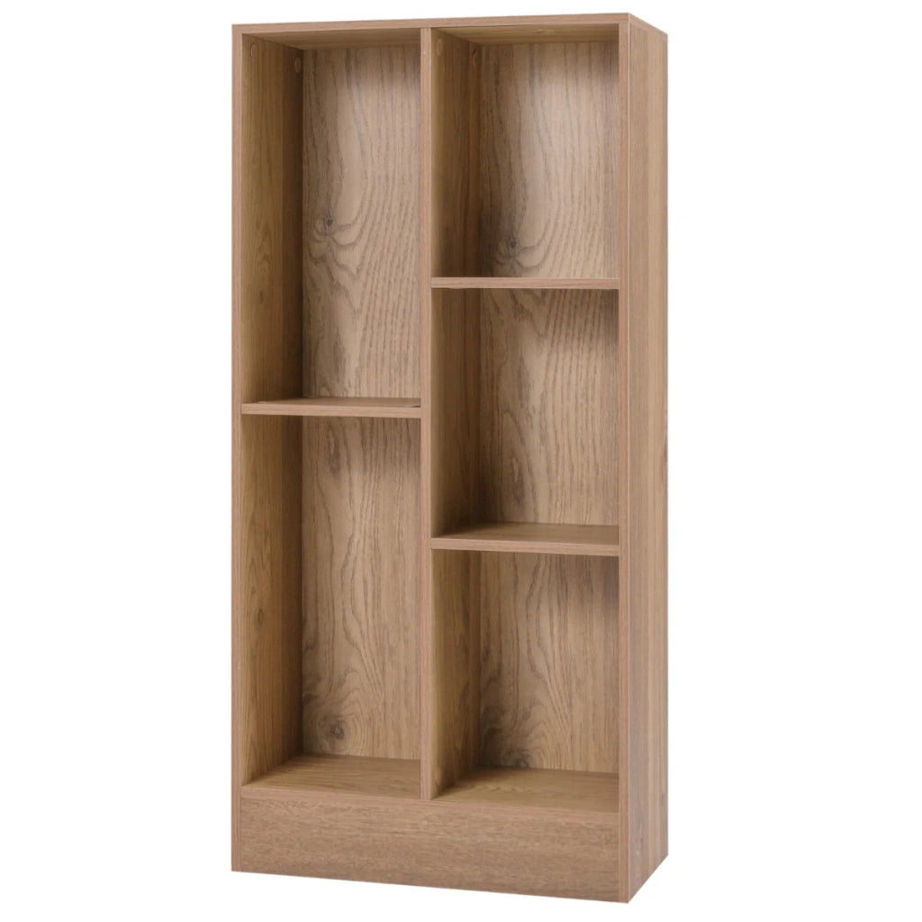Libreria contenitore 50 x 24 x 104 cm con 5 vani a giorno finitura moderna in legno naturale 20_0010726