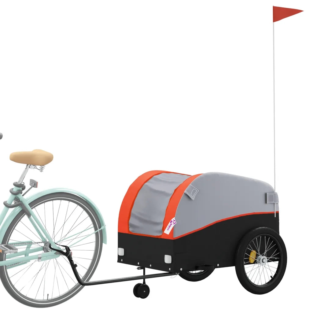 Rimorchio da Bici Nero e Arancione 45 kg in Ferro CFW5986344