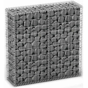 Rete Gabbione Giardino in Acciaio Galvanizzato 100x20x100 cm per Recinzioni e Muretti