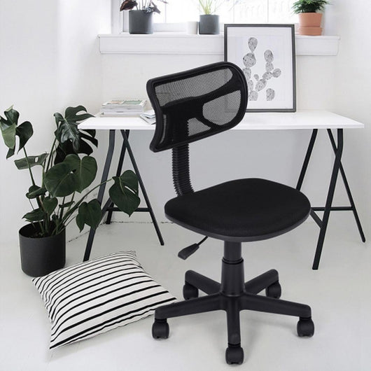 Sedia Girevole Cameretta Ufficio 5 Ruote Scrivania Schienale Traspirante Nero