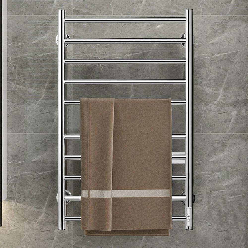 Scaldasalviette Elettrico Bagno 10 Elementi Silver Timer Termoarredo 135w