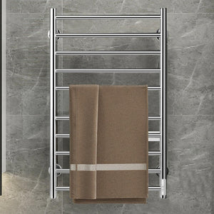 Scaldasalviette Elettrico Bagno 10 Elementi Silver Timer Termoarredo 135w