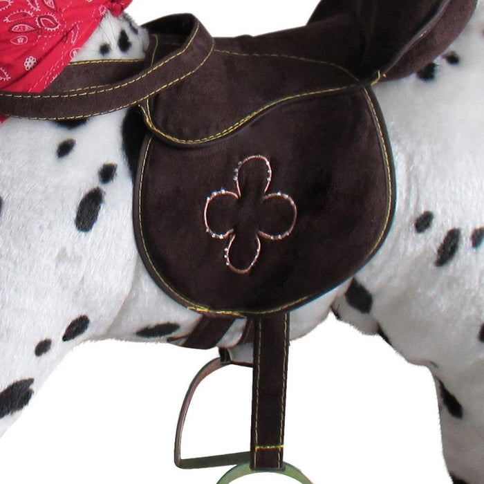 Cavallo a Dondolo in Peluche con Suoni Realistici Base in legno 3+ Giochi Infanzia