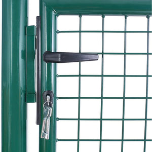 Cancello Pedonale in Metallo Verde 100x150 cm con Chiave per Recinzione Giardino