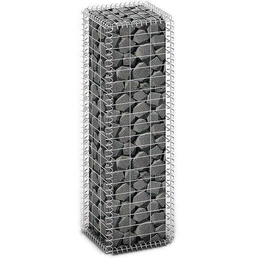 Rete Gabbione Giardino in Acciaio Galvanizzato 100x30x30 cm per Recinzioni e Muretti