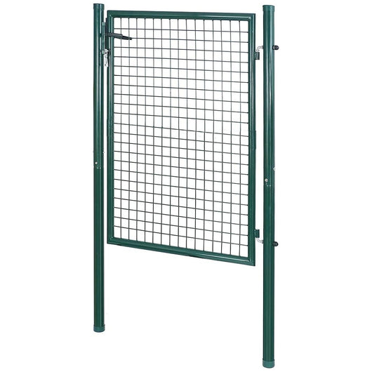 Cancello Pedonale in Metallo Verde 106x171 cm con Chiave per Recinzione Giardino
