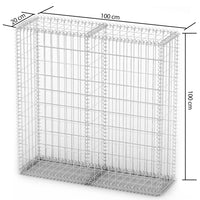 Rete Gabbione Giardino in Acciaio Galvanizzato 100x20x100 cm per Recinzioni e Muretti