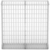 Rete Gabbione Giardino in Acciaio Galvanizzato 100x20x100 cm per Recinzioni e Muretti