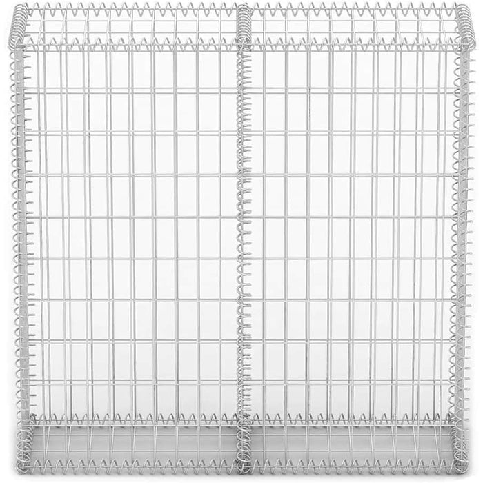 Rete Gabbione Giardino in Acciaio Galvanizzato 100x20x100 cm per Recinzioni e Muretti