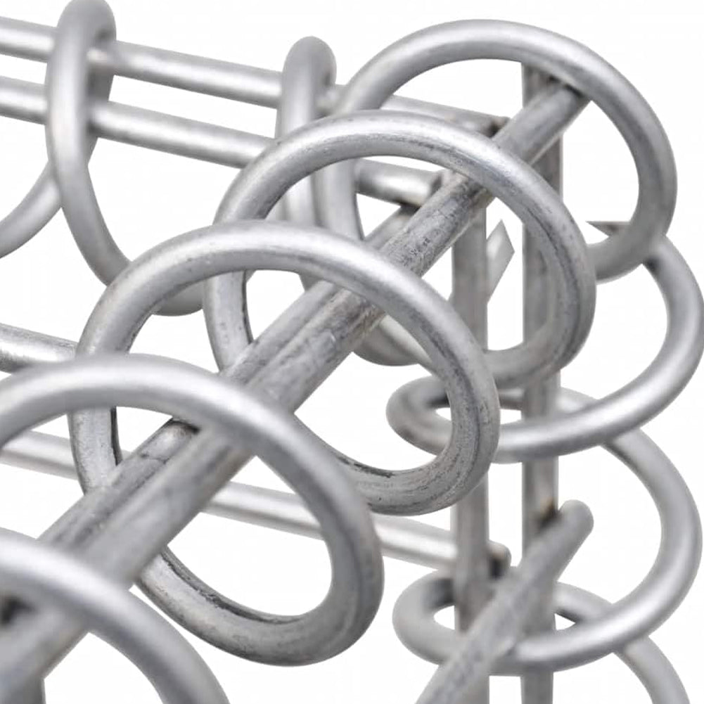 Rete Gabbione Giardino in Acciaio Galvanizzato 100x80x30 cm per Recinzioni e Muretti