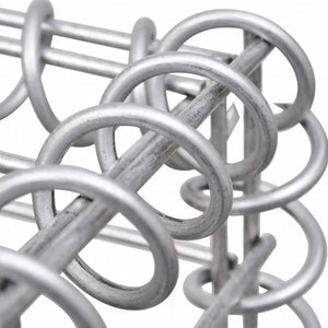 Rete Gabbione Giardino in Acciaio Galvanizzato 100x80x30 cm per Recinzioni e Muretti