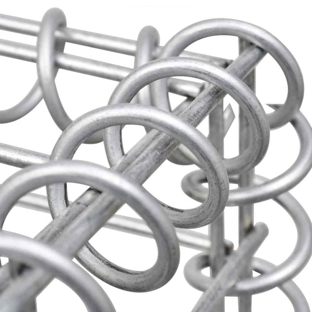 Rete Gabbione Giardino in Acciaio Galvanizzato 100x30x30 cm per Recinzioni e Muretti