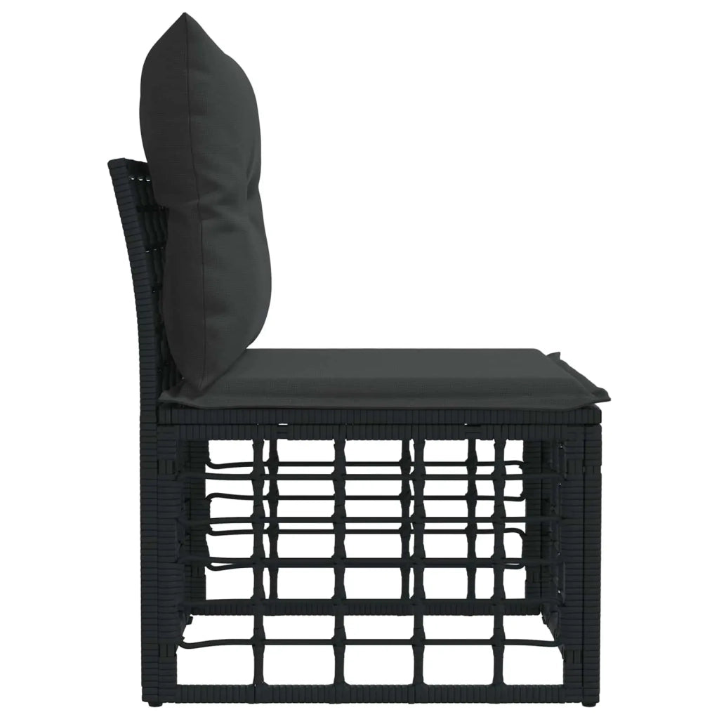 Modulo Divano da Esterno Senza Braccioli Nero polyrattan 42026731