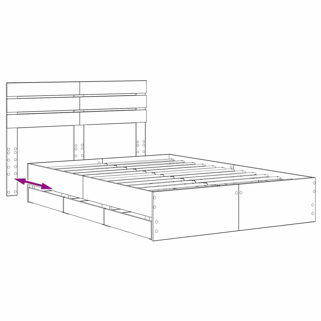 Bed Frame with Storage and Headboard Artisan Oak 120 x 200 cm 3445805