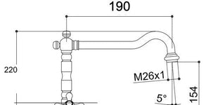 Canna per rubinetteria, bronzata artistica vintage