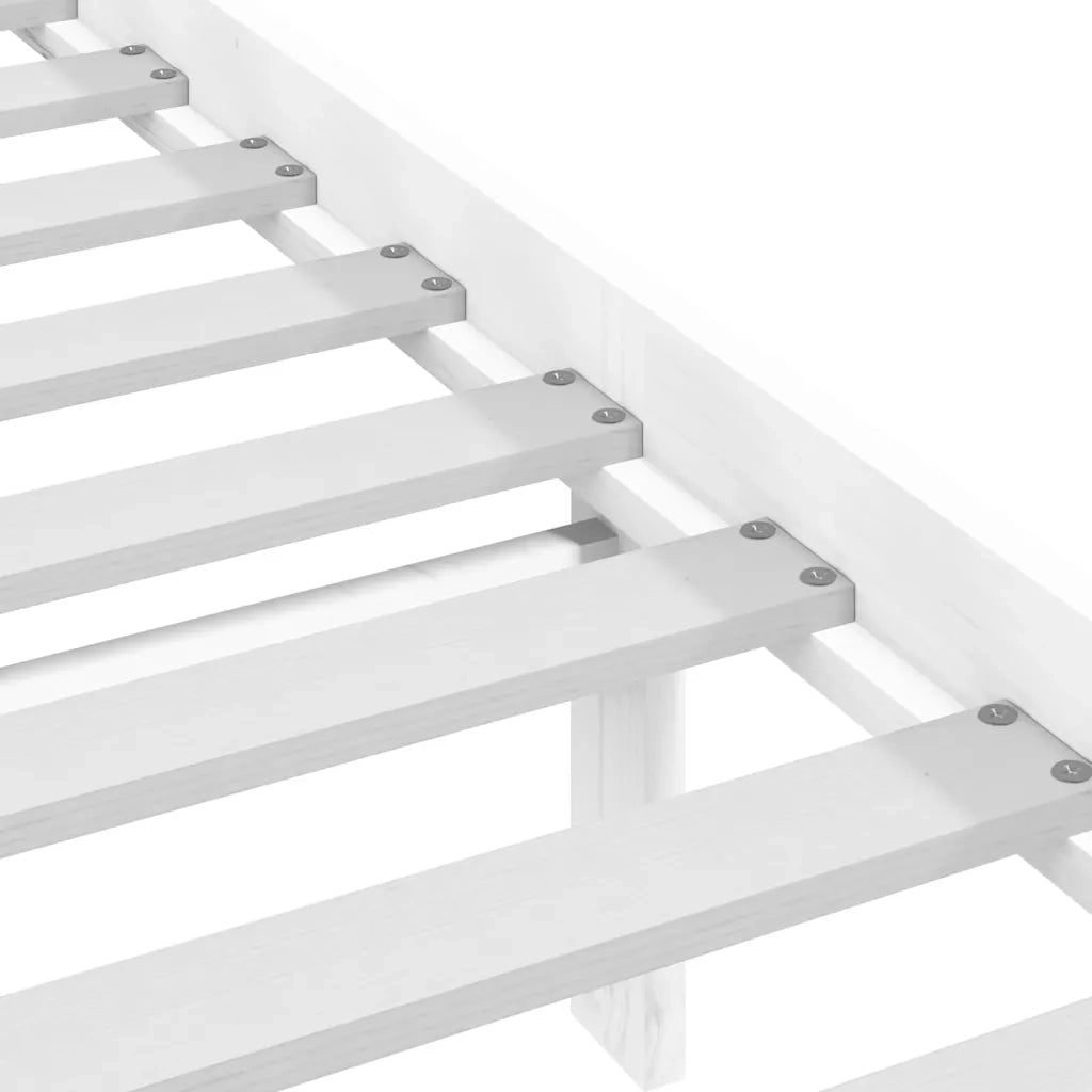 Giroletto-Struttura Letto Bianco in Legno Massello di Pino 140x200 cm 300050
