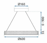 Lampada Led Ms002-cp Rose Gold 60cm