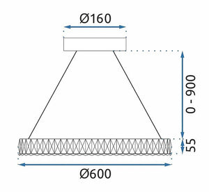Lampada Led Ms002-cp Rose Gold 60cm