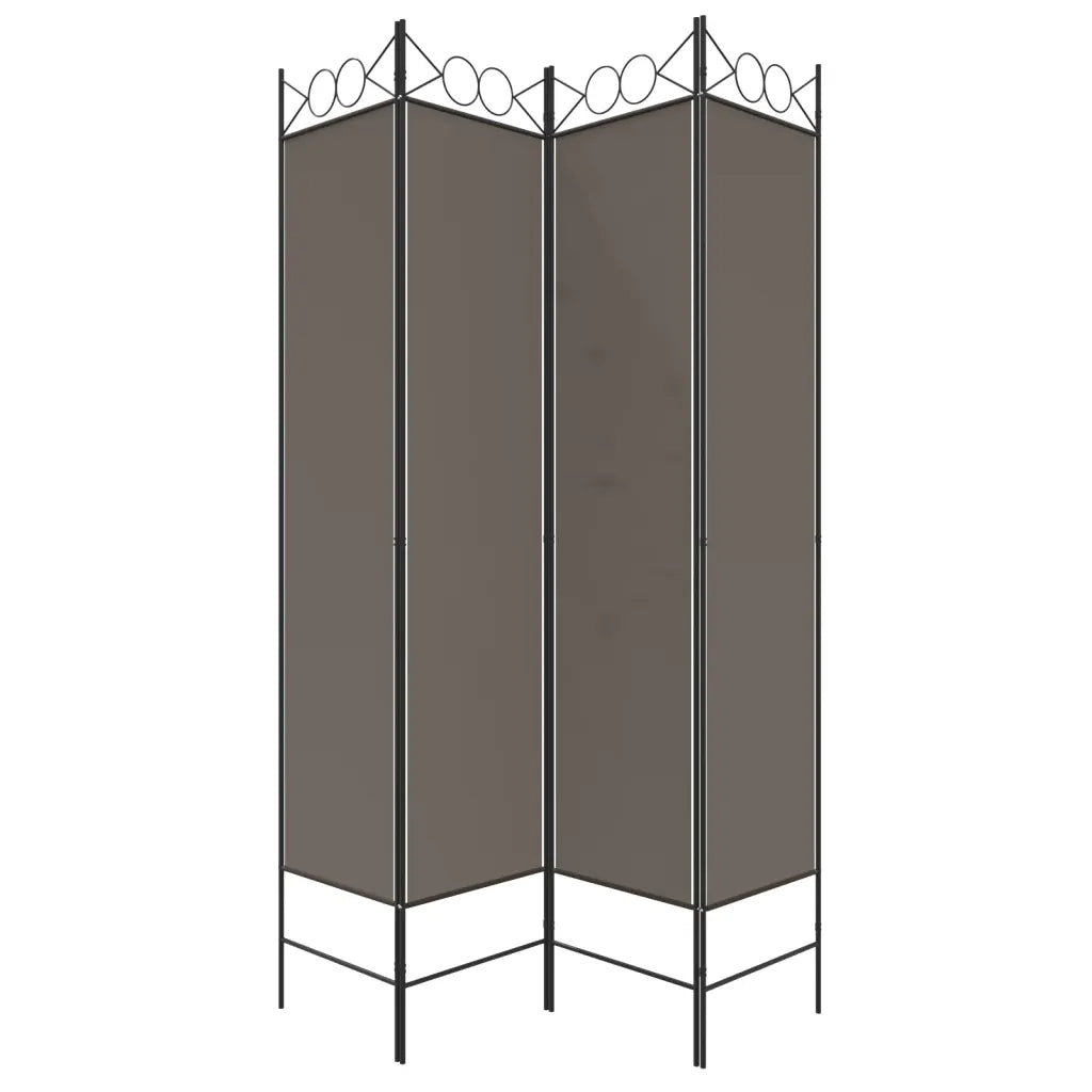Divisorio a 4 Pannelli Antracite 160x220 cm Tessuto cod mxl 71716