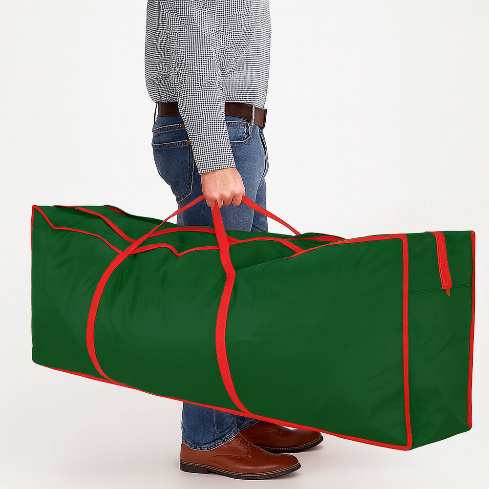Borsa Custodia Sacco Porta Albero di Natale Extra Large Robusta in Tessuto Verde