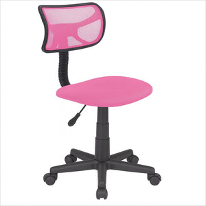 Sedia Girevole Cameretta Ufficio 5 Ruote Scrivania Schienale Traspirante Rosa