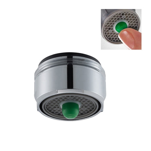 Aeratore maschio con pulsante che eroga da 5 l/min a 11 l/min