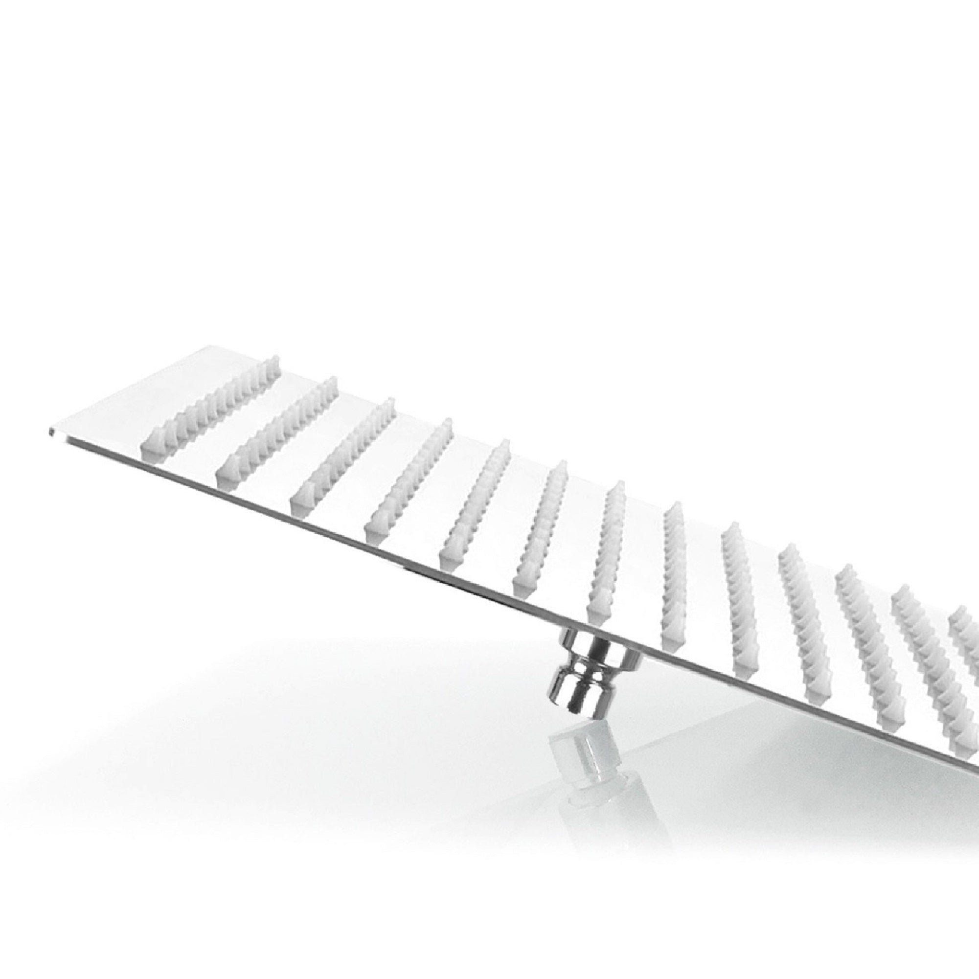 Soffione Doccia Quadro Quadrato Colore Acciaio Cromato Effetto Pioggia Sottile 20cmX20cm