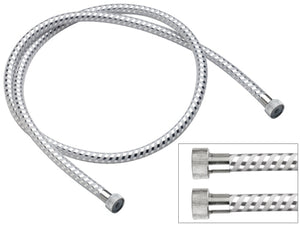 Flessibile ''biflex'' per doccia in pvc doppia ghiera cromo-bianco 200 cm