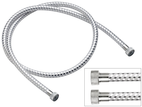 Flessibile ''biflex'' per doccia in pvc doppia ghiera cromo-bianco 200 cm
