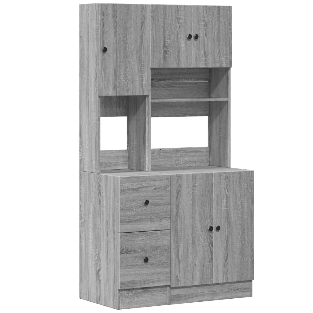 Mobile da Cucina Grigio Sonoma 95x50x180cm in Legno Multistrato