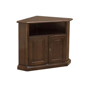 Mobile porta tv angolo classico 2 ante legno tinta noce 100x63x80 - Mobili 2G