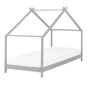 Letto per bambini con baldacchino e base in legno di pino grigio 90 x 200 cm cameretta