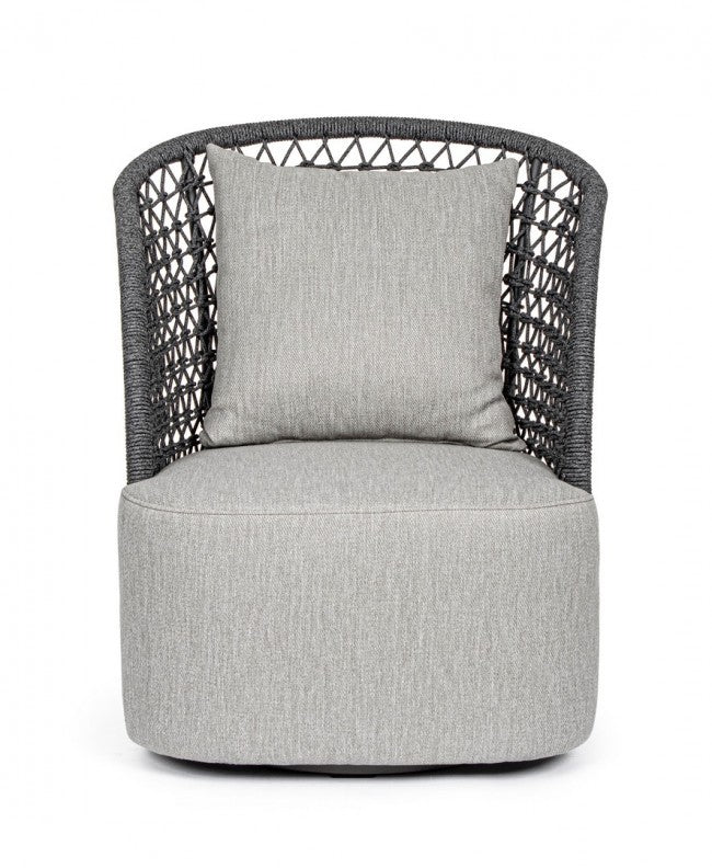 Poltrona Girevole 77x81x93h cm con Cuscini Cuyen Antracite