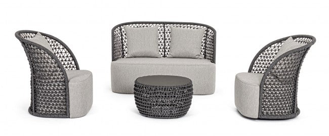 Poltrona Girevole 77x81x93h cm con Cuscini Cuyen Antracite