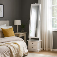 Specchiera Portagioie Armadio Bianco Apribile 2 Cassetti Organizer 44x35x163 cm