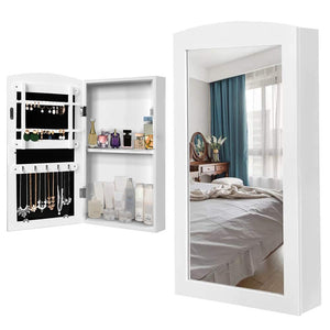 Specchiera Portagioie Parete Armadietto con Specchio Muro Porta Gioielli 60x30cm