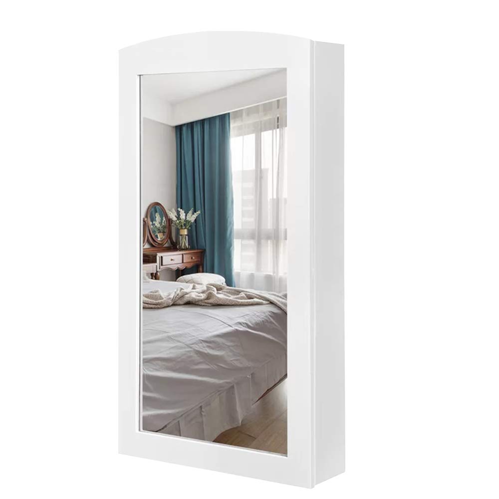 Specchiera Portagioie Parete Armadietto con Specchio Muro Porta Gioielli 60x30cm