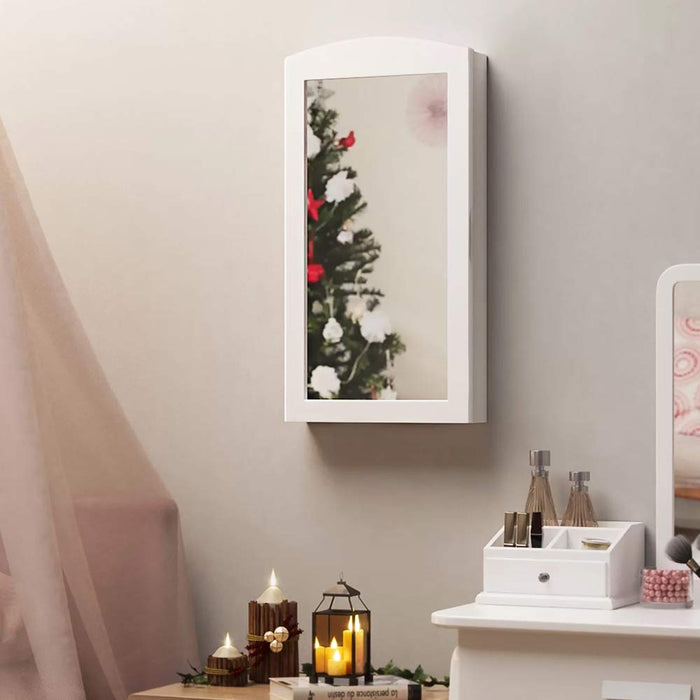 Specchiera Portagioie Parete Armadietto con Specchio Muro Porta Gioielli 60x30cm