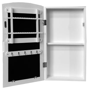 Specchiera Portagioie Parete Armadietto con Specchio Muro Porta Gioielli 60x30cm