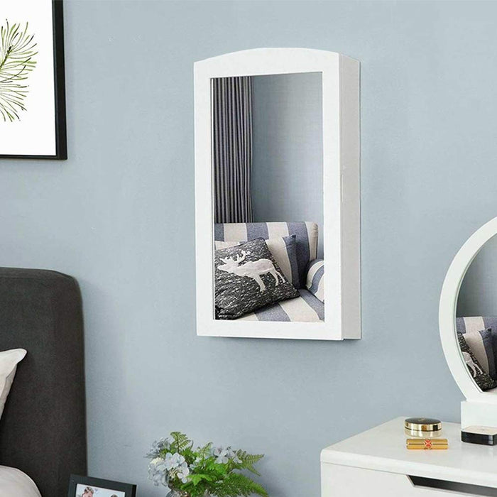 Specchiera Portagioie Parete Armadietto con Specchio Muro Porta Gioielli 60x30cm