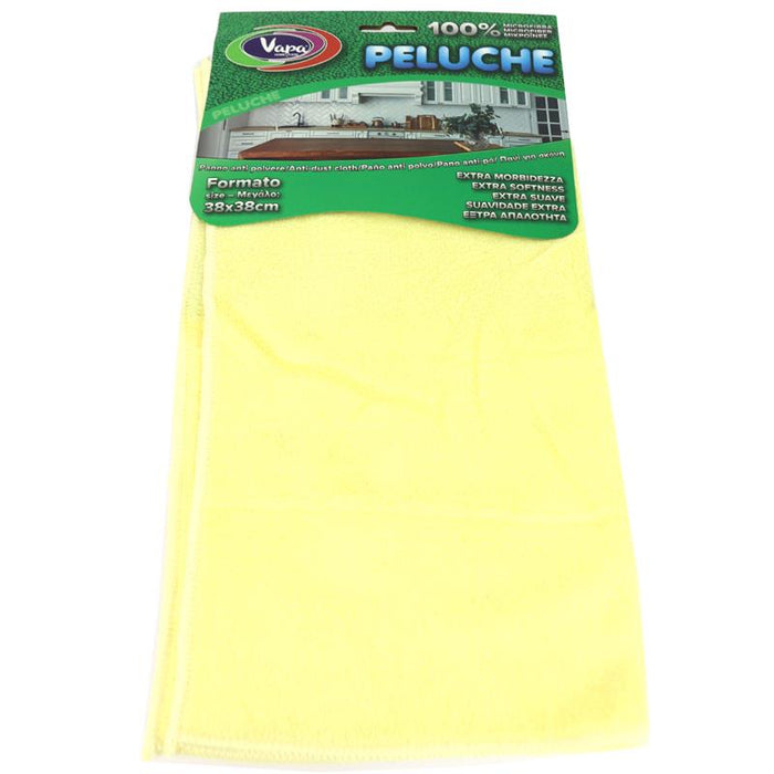 VAPA CLEAN PANNO ANTI POLVERE 100% MICROFIBRA PELUCHE EXTRA MORBIDEZZA 38X38 ASSORTITO