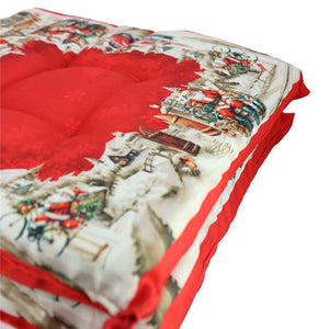 SET 4 CUSCINI NATALIZI DA SEDUTA DIMENSIONI 40X40 - COLORE ROSSO