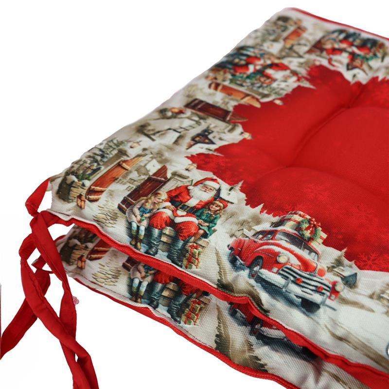 SET 4 CUSCINI NATALIZI DA SEDUTA DIMENSIONI 40X40 - COLORE ROSSO