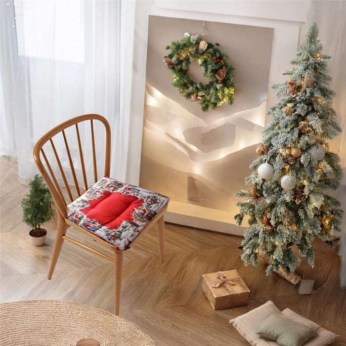 SET 4 CUSCINI NATALIZI DA SEDUTA DIMENSIONI 40X40 - COLORE ROSSO