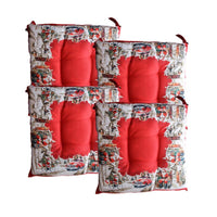 SET 4 CUSCINI NATALIZI DA SEDUTA DIMENSIONI 40X40 - COLORE ROSSO