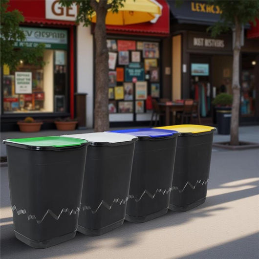 SET 4PZ PATTUMIERA 50 LT RECICLO INDIFFERENZIATO PER RACCOLTA DEI RIFIUTI 36 X 40 X 54H CM