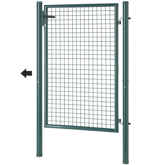 Cancello Pedonale in Metallo Verde 106x200 cm con Chiave per Recinzione Giardino